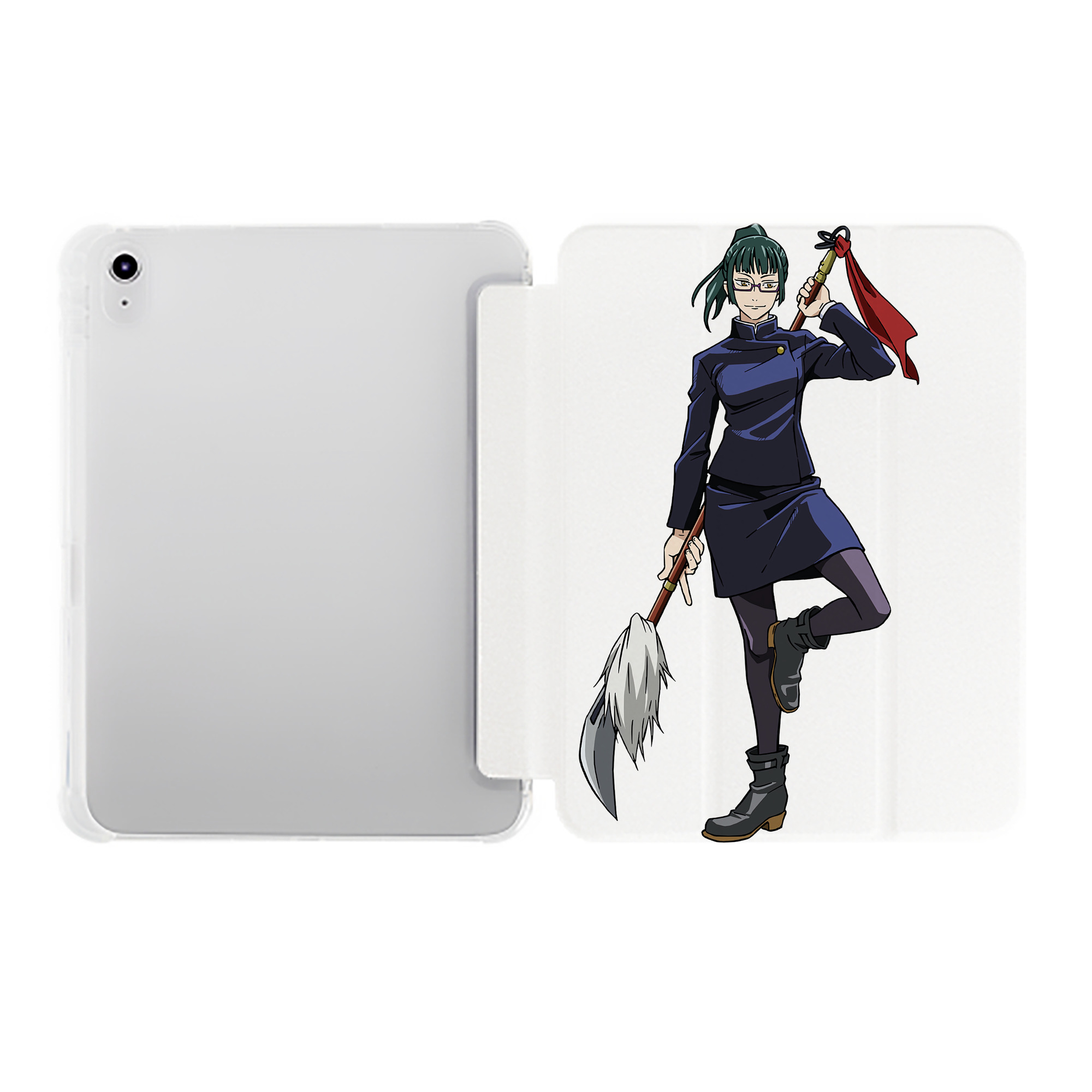 （画像用） 呪術廻戦 Jujutsu Kaisen IPad ケース ペン収納付き 三つ折りスタンド PUレザー×シリコン 対応機種9.5/10.5/10.9インチ